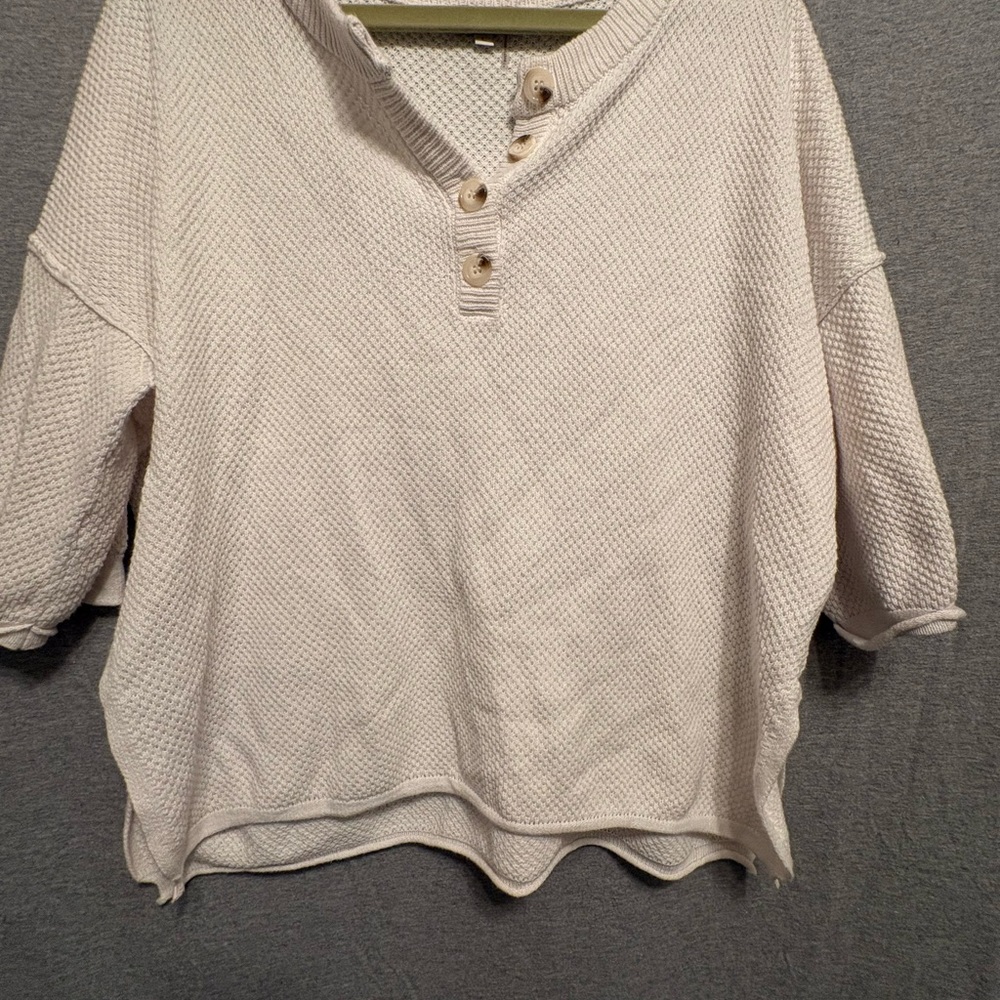 ANDREE BY UNIT Cream Knit Button-Up Cardigan